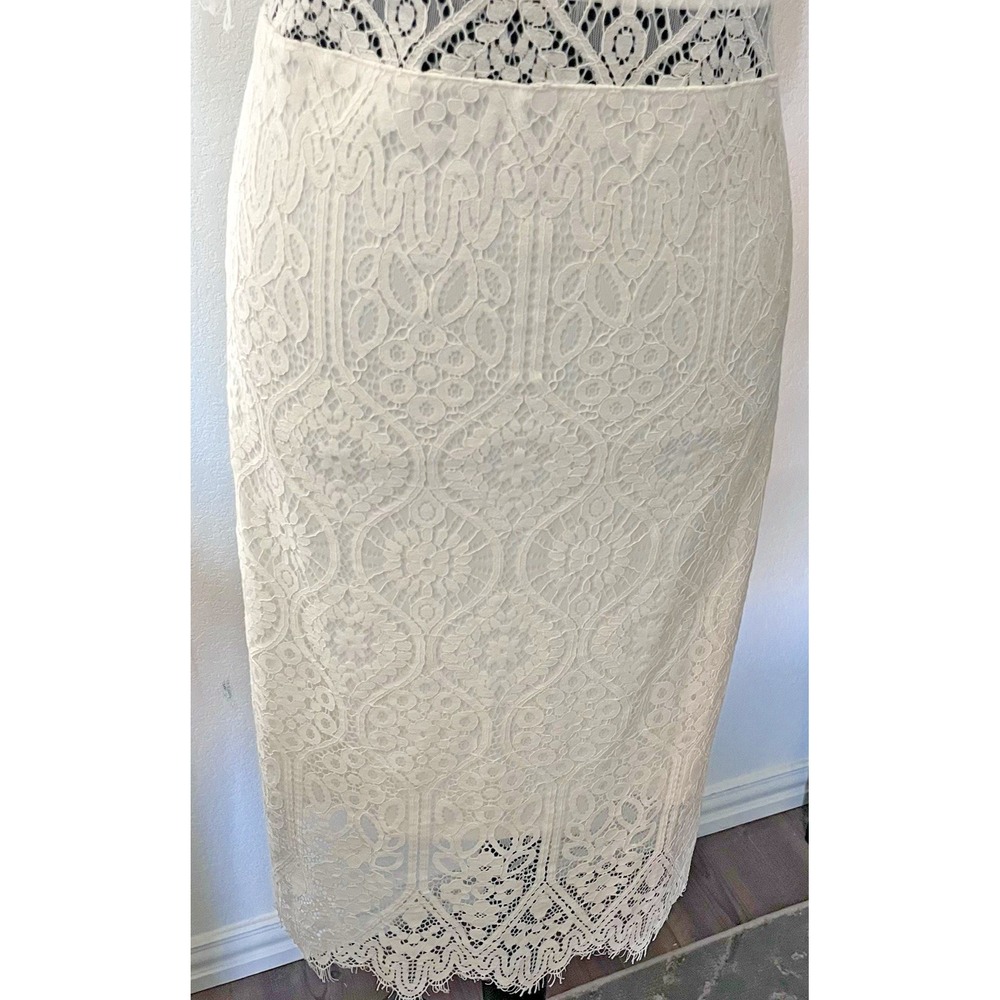 Lulus White Lace Sheath Midi Dress XXL NWOT Bridal Shower Rehearsal Dinner - Picture 5 of 7